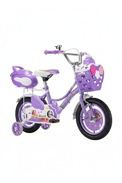 OEM Bicicletă Pentru Fetițe 4-6 Ani, Cu Roți Ajutătoare, Coș Frontal Și Portb...