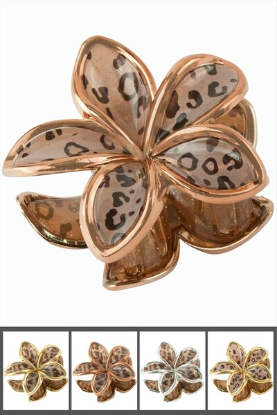 Bijuteri Net Leopard Patterned Lotus Buckle 8 cm