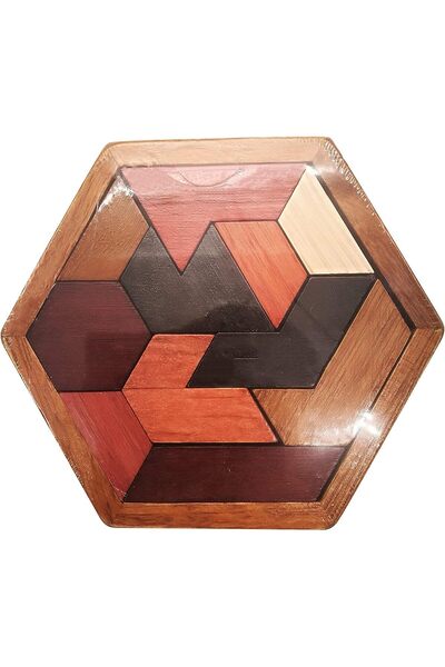 Generic Mumoo Bear Hexagon Tangram Puzzle Wooden Puzzle For Children And Adul...