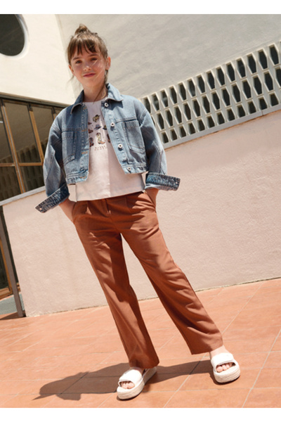 MAYORAL Girl's Buckle Pants Tile - 06551