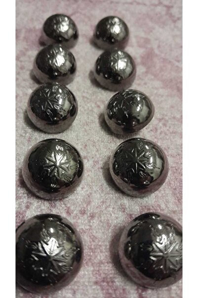 ILCARE Black Plated Metal Button 28 Size 18 mm 10 Pieces