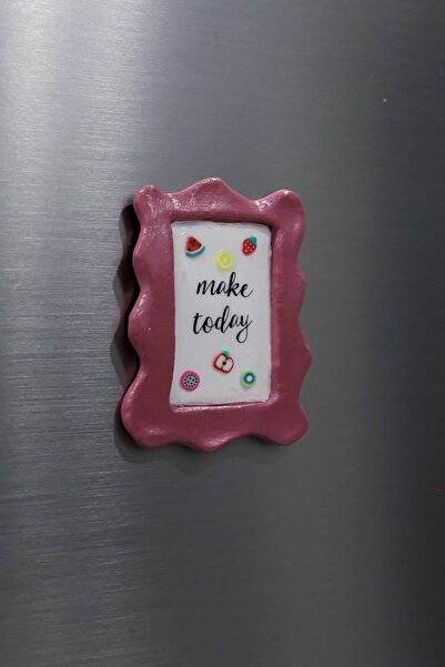 neo tasarım atölyesi El yapımı pembe çerçeveli minyatür magnet