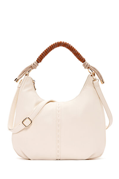 Derimod حقيبة كتف نسائية كريمية اللون بحزام طويل 26SBD283218