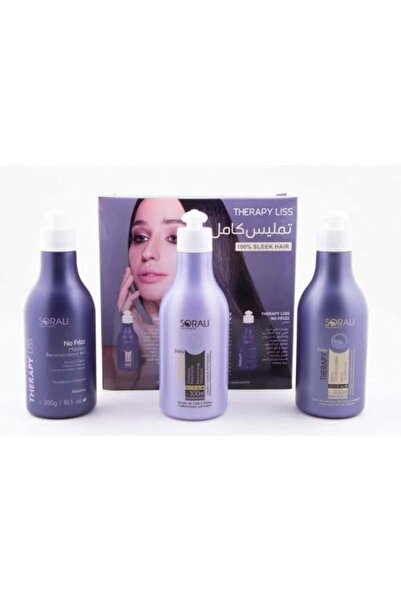 SORALI Triple Hair Smoothing and Straightening Set with Protein Treatment + S...