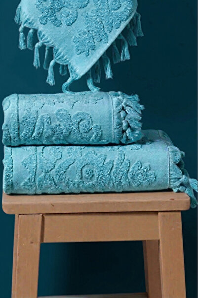 Bersay Tekstil 100% Cotton 2-Piece Luxurious, Jacquard, Dowry Bath Towel Set ...