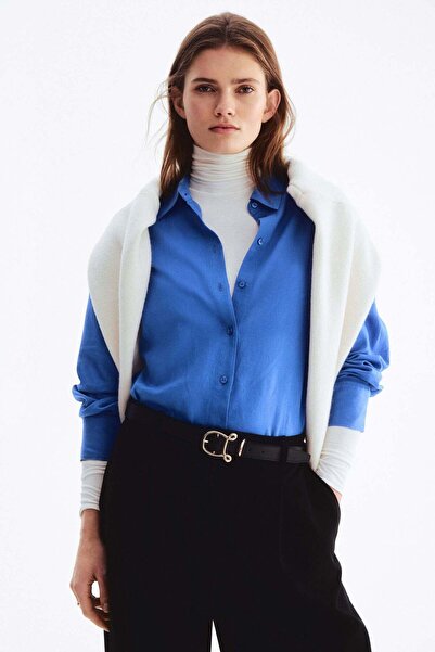 H&M Oversized linen-blend shirt