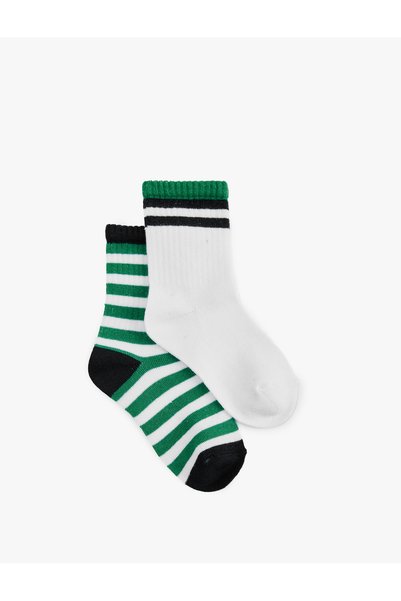 Koton Cotton 2-Piece Striped Socks Set