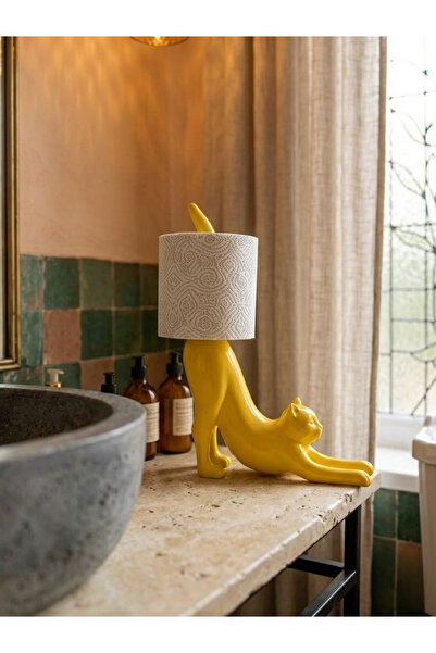 Dumledo Yellow Stretchable Cat Toilet Paper Holder |   Decorative Toilet Pape...