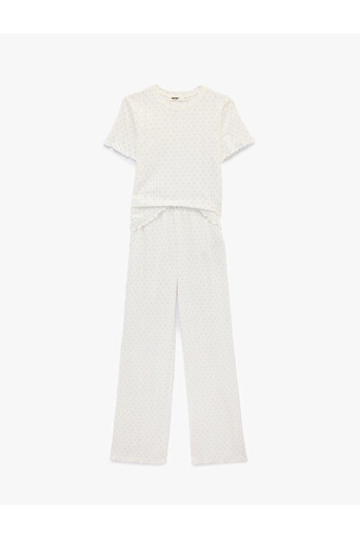 Koton Short Sleeve Relaxed Fit Cotton Pajama Set - Set of 2