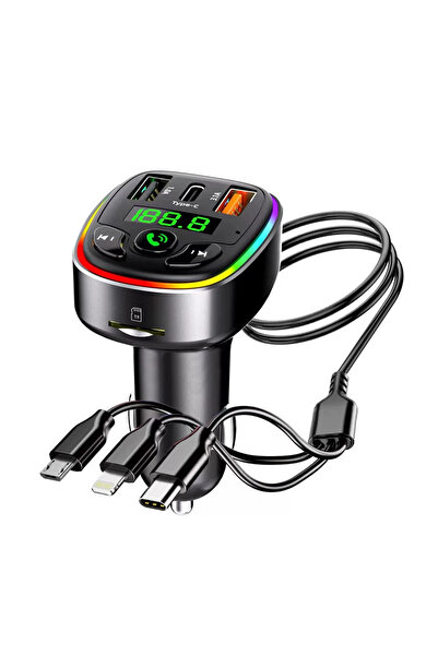 GFOX جهاز إرسال FM بتقنية البلوتوث 5.0 للسيارة، مشغل MP3 مع خاصية التحدث دون ...