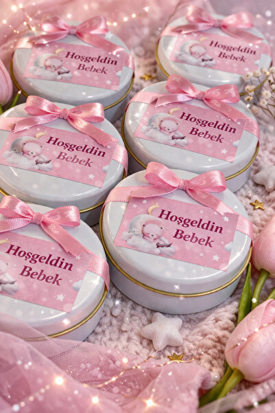 Bebek Doğum , Baby Shower, Doğum Günü Kişiye Özel Davet 10'lu Kokulu Mum
