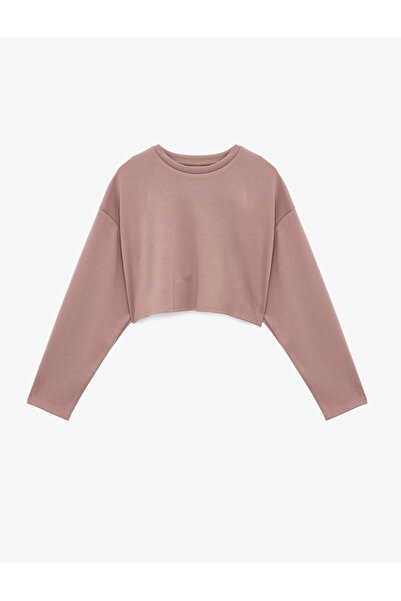 Koton Άνετο μακρυμάνικο αθλητικό φούτερ με λαιμόκοψη καπάκι και μείγμα βισκόζης