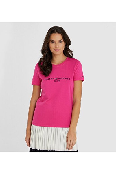Tommy Hilfiger Curve . Tommyhilfiger Women's Text Logo Embroidered T-Shirt Co...