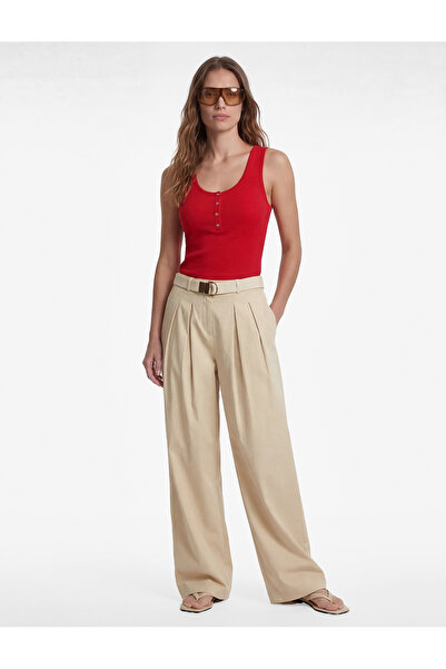 Koton Button Detailed U-Neck Sleeveless Slim Knitwear Blouse