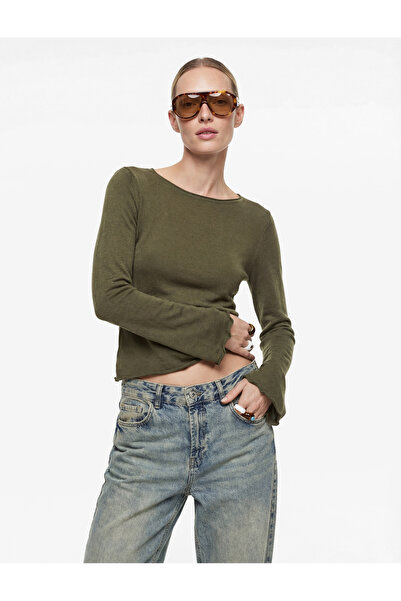 Koton Long Sleeve Crew Neck Viscose Knit Sweater