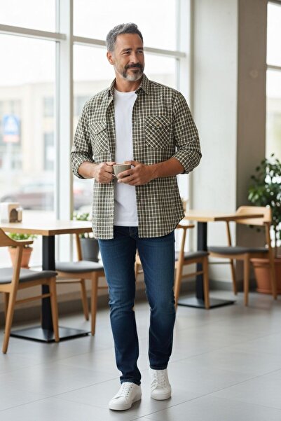 EREN STYLE Linen Classic 100% Cotton Long Sleeve Anti-Sweat Shirt