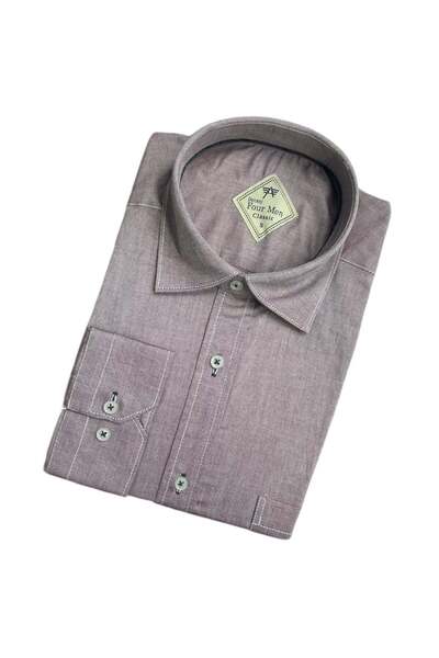 EREN STYLE Λινό Κλασικό Πουκάμισο 100% Βαμβακερό Μακρυμάνικο Αντιιδρωτικό