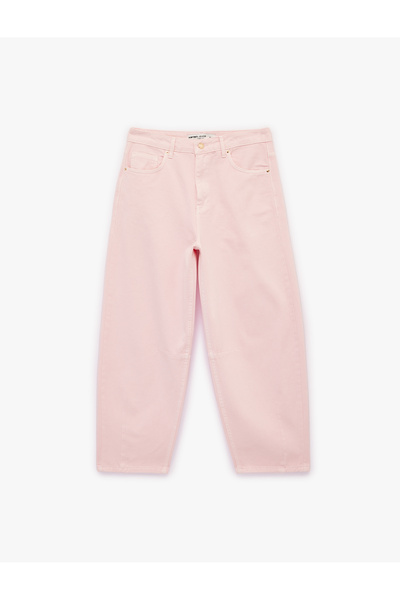 Koton Cotton Comfortable Fit Buttoned Pocket Balloon Pants - Balloon Jeans