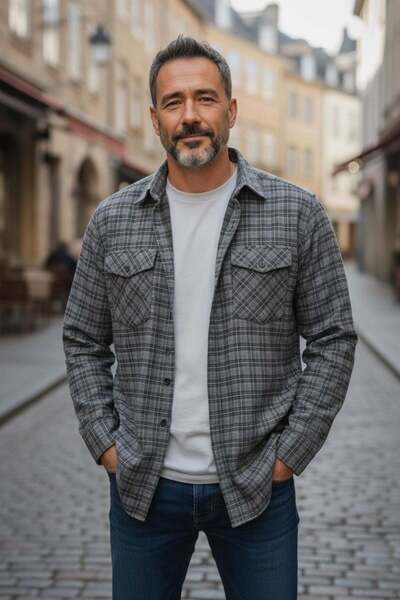 EREN STYLE Linen Classic 100% Cotton Long Sleeve Anti-Sweat Shirt