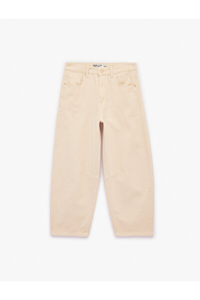 Koton Cotton Comfortable Fit Buttoned Pocket Balloon Pants - Balloon Jeans