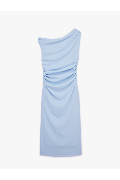 Koton Довга сукня на одне плече з асиметричним вирізом та драпіруванням без р...