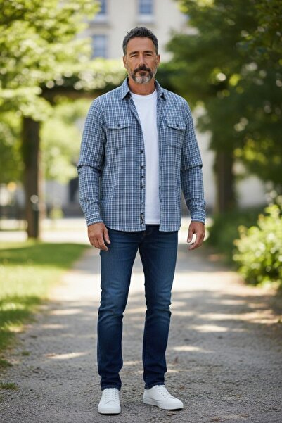 EREN STYLE Linen Classic 100% Cotton Long Sleeve Anti-Sweat Shirt