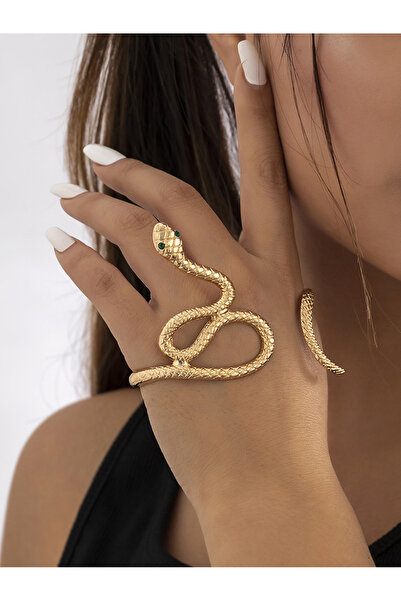 FridayIn Gold Snake Hand Chain – Gothic Snake Hand Chain Jewelry for Party Wear