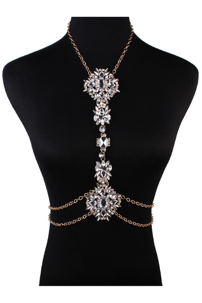 FridayIn Stylish Luxurious Diamond-encrusted Body Chain for Party & Festival ...