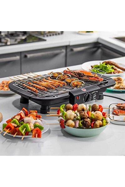 FLYPRO Smokeless Electric Grill BBQ, Non-stick tabletop griller Plate with Ad...