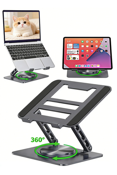 Generic Universal Foldable Laptop Stand, 360° Rotating Base Adjustable Ergono...