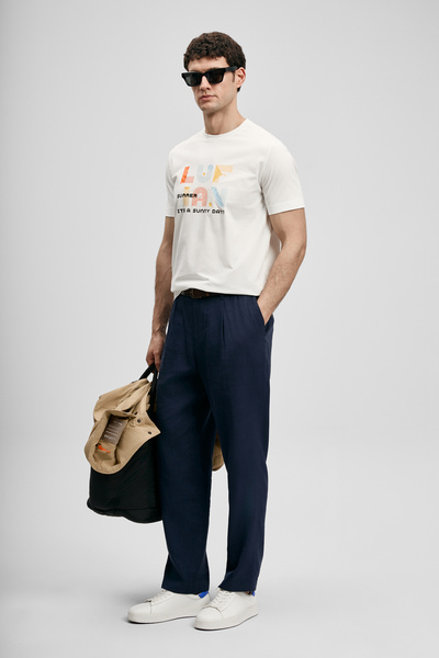 Lufian Sunny Modern Graphic T-Shirt Off-White