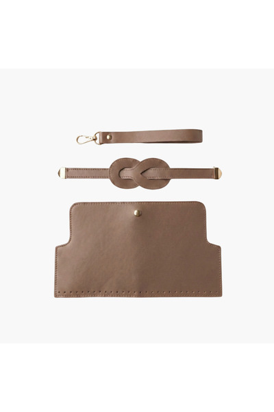 Hazen Home Infinity Model Leather Bag Set - Beige