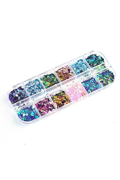 Arabest 2 Boxes of 12 Colors Chameleon Holographic Glitter, Mermaid Nail Art ...