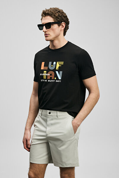 Lufian Sunny Modern Graphic T-Shirt Black