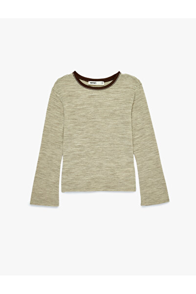 Koton Ribbed Long Sleeve Crew Neck T-Shirt