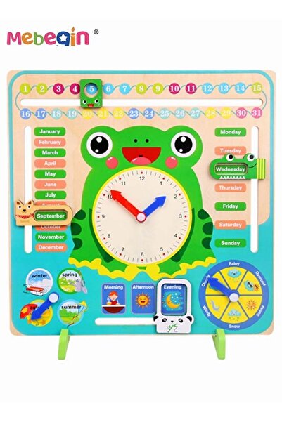 MEBEGIN ألعاب مونتيسوري الخشبية للأطفال، ساعة خشبية فريدة على شكل ضفدع، لعبة ...