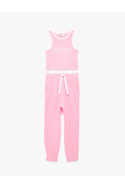 Koton Cotton Crew Neck Undershirt and Sweatpants - 2-Piece Set