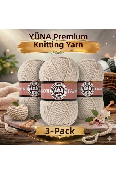 Ören Bayan خيط كريستال 3 عبوات للحياكة الناعمة جداً 108 بني