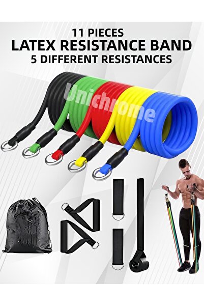 Folveit Set de greutăți din cauciuc profesional de rezistență, 11 piese