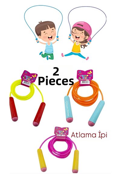 ÇEÇEN HOME (2 Pieces) Colorful Silicone Jump Rope, 2-Meter Children's Play Ro...