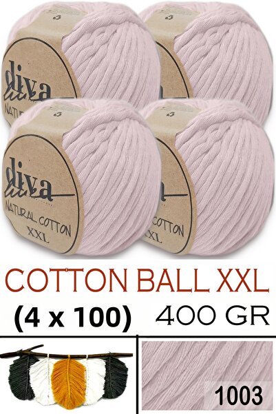 Diva İplik Bumbac natural XXL - 4 mm, macrameu fire care pot fi spălate - 100...