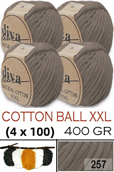 Diva İplik Natural Cotton XXL - 4 mm Compressible Macramé Thread -257 Mink (P...