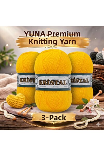 Ören Bayan خيط حياكة كريستال 3 عبوات متعدد الاستخدامات 029 أصفر