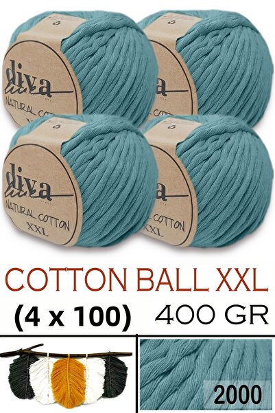 Diva İplik Natural Cotton XXL - 4 mm Retractable Macramé Thread - 2000 (Pack ...
