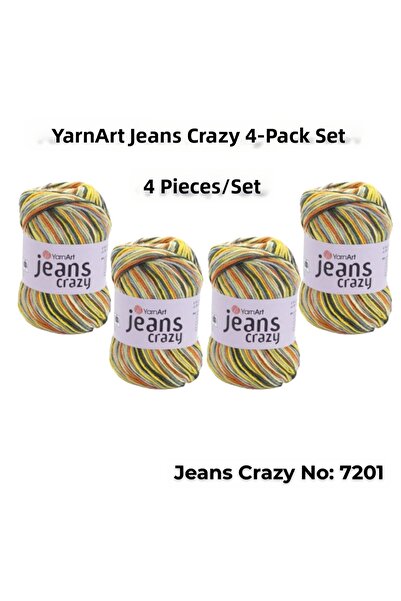 Yarnart Νήμα Τέχνης για Τζιν Crazy El Örgü Ipi 7201 Punch Ipi Σετ 4 τεμαχίων