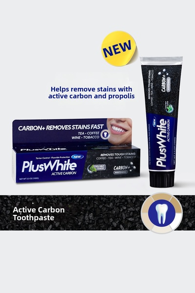 Plus White معجون أسنان بالكربون النشط 100 جرام