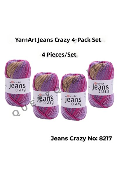 Yarnart Yarn Art Jeans Crazy Hand Knitting Yarn 8217 Punch Yarn Set of 4