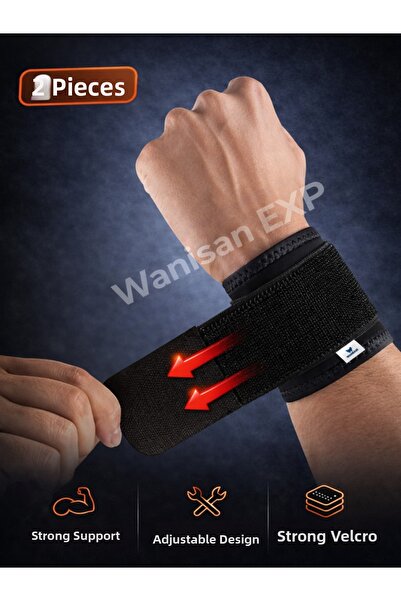 Ankaflex 2 Pieces Medical Adjustable Wrist Bandage - Brace Sports Band and Wr...