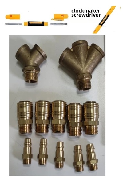 HAKTOR طقم ضاغط هواء للضواغط، يتكون من 2 قطعة و3 قطع وسدادات، وموصل هواء 1/2 ذكر