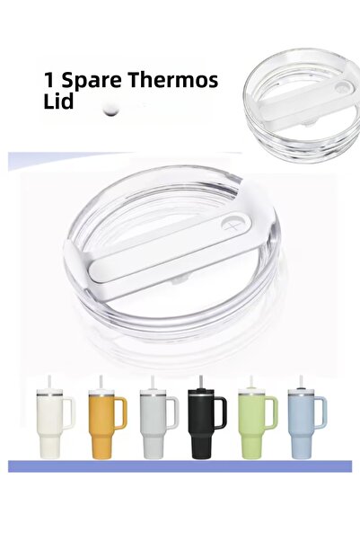 Stanley Quencher 40 oz 1.18 Lt Compatible Thermos Lid with Straw - White Lid ...